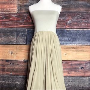 Donna Karan Flowy Tube Silk Beige Spring Dress